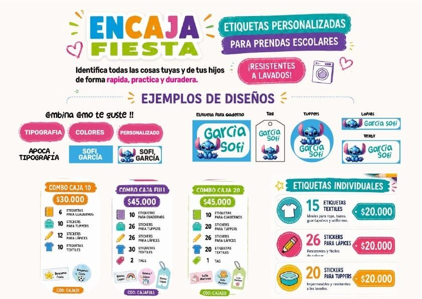 Combo Caja 20 escolar