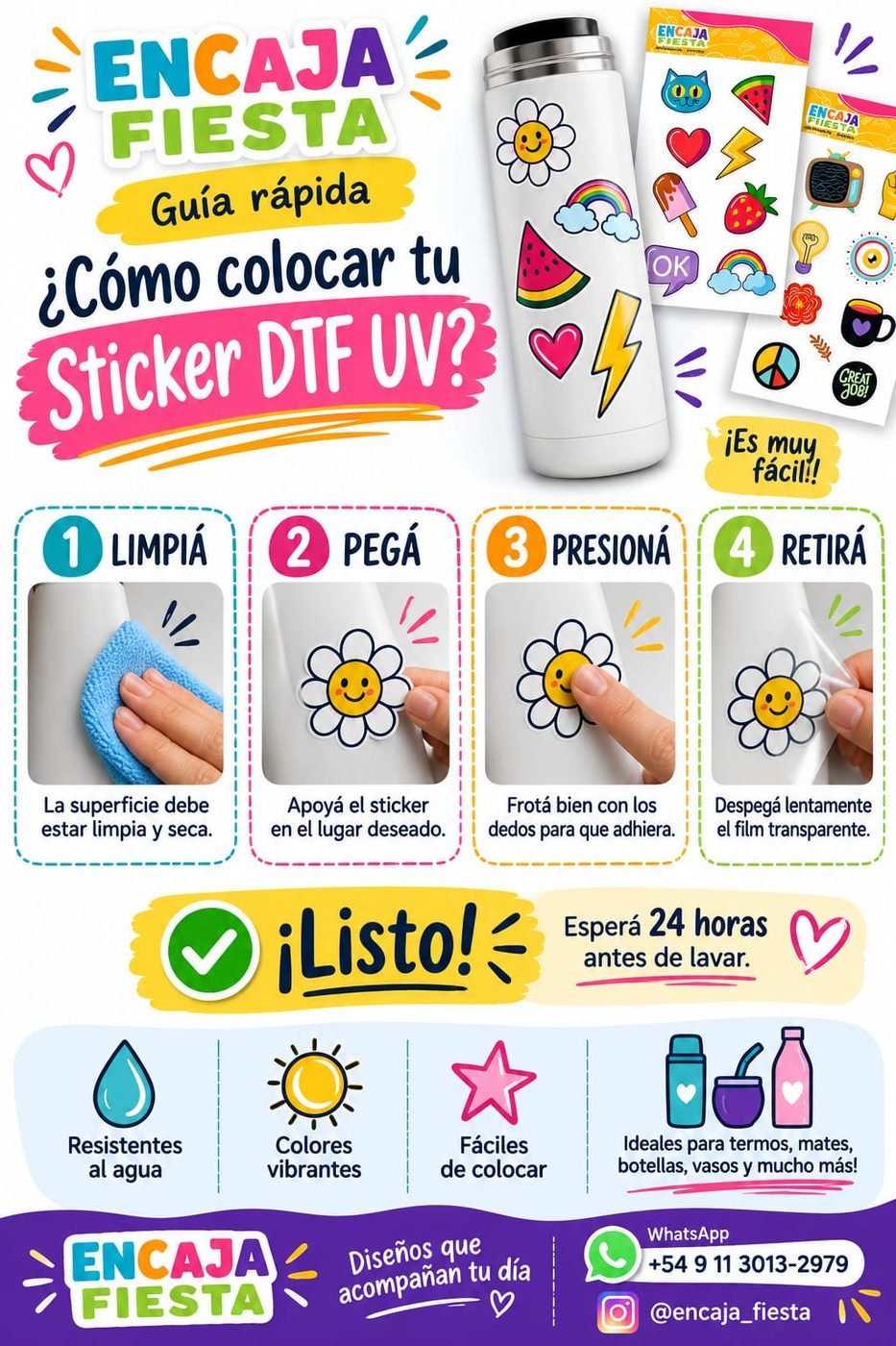 Cómo colocar un sticker DTF UV